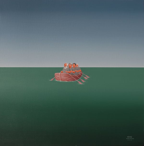 Chen Lianqing 陳聯慶, Four Men in a Boat 萍水相逢, 2009