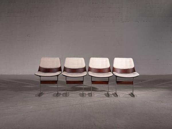 Jorge Zalszupin, Suite de 4 chaises "Marina"/ Suite of 4 "Marina" chairs, c. 1960
