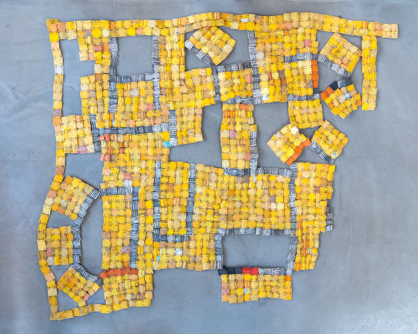 Serge Attukwei Clottey, Crucial Ingrediant, 2018, Shown at Brigade Gallery.