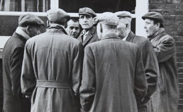 Colin Jones, Newly Unemployed Men outside a Labour Exchange, Bishop Auckland, County Durham, 1962