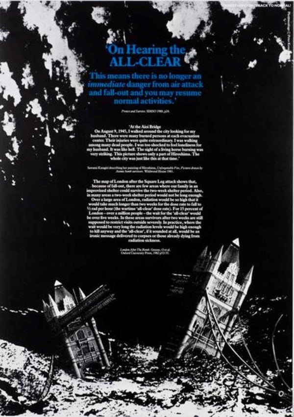 Peter Kennard, Target London. (On hearing the all clear), 1985