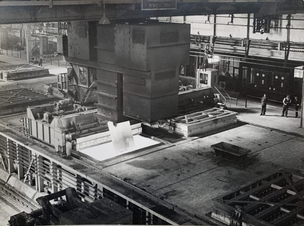 Wolfgang Suschitzky, Report on Steel (Port Talbot - Withdrawing a Steel Ingot from a Soaking Pot), 1948