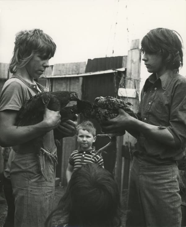 Jo Spence, Gypsies (young men with cocks), 1974