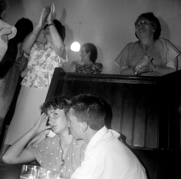 Ken Grant, Young couple in the Provincial Club, Everton Road, c1988