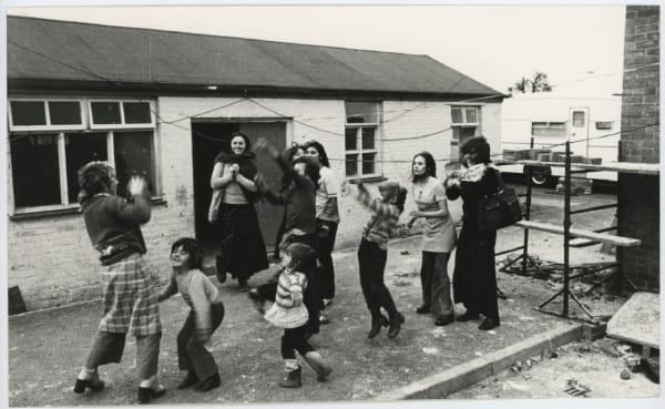 Jo Spence, Gypsies (women and children playing a ball), 1974