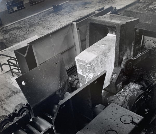 Wolfgang Suschitzky, Report on Steel (Port Talbot - Ingot being lifted from buggy), 1948