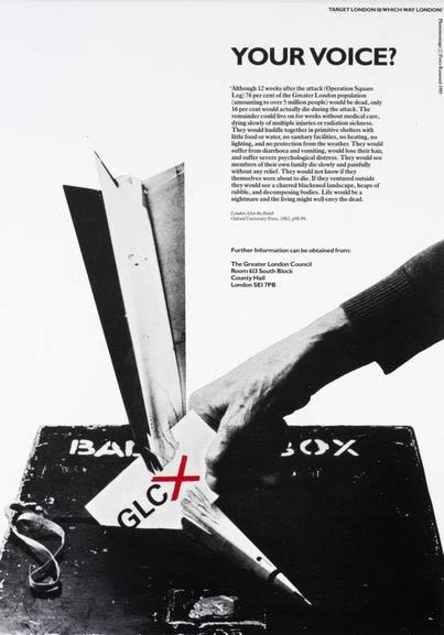 Peter Kennard, Target London (Your Voice), 1985