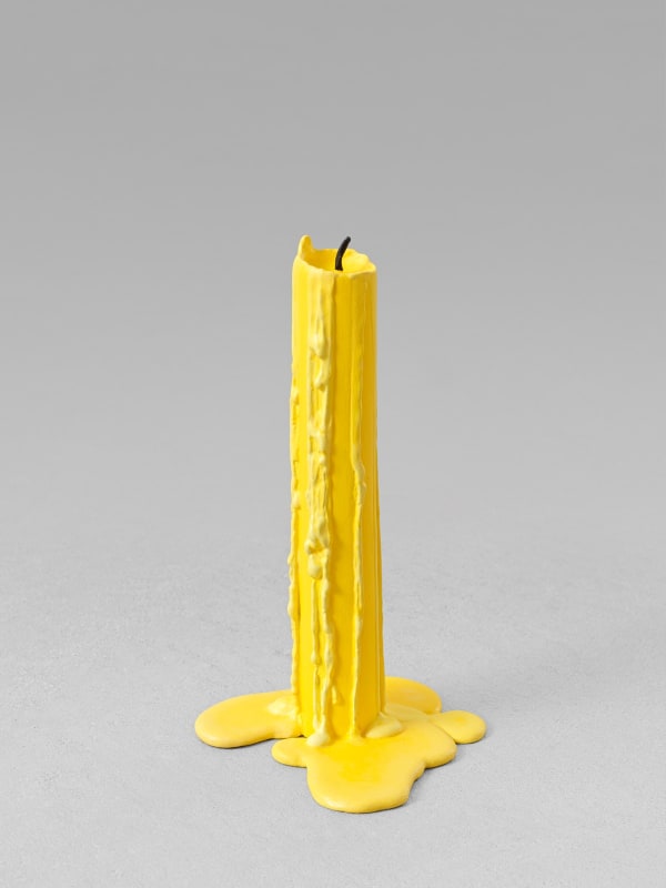 Ugo Rondinone still life. (dandelion yellow candle), 2013 Cast bronze, lead, paint