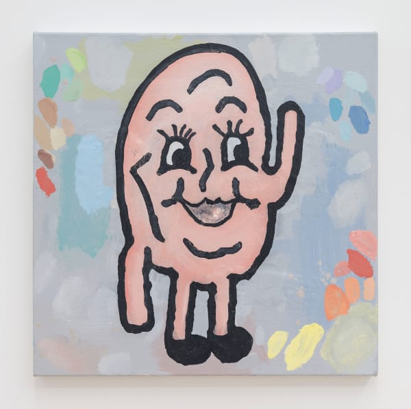 Donald Baechler Illusion of Ruby, 2018 Acrylic and fabric callage on canvas 24 x 24 inches 61 x 61 centimeters