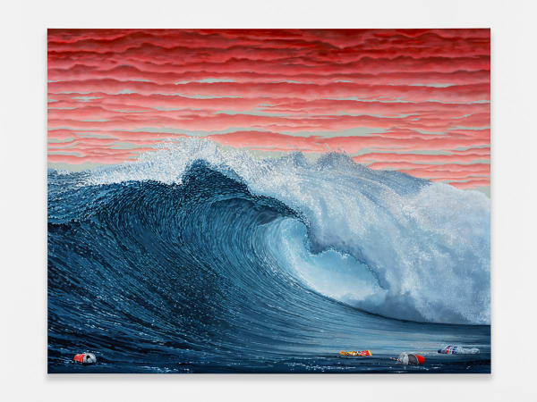 Jason Mason Trash Wave No.6, 2024 Flashe and acrylic on canvas 70 x 90 in (177.8 x 228.6 cm)