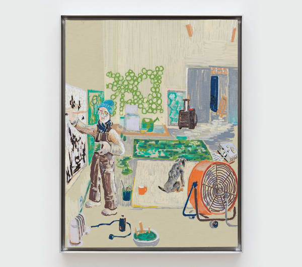 Ben Wolf Noam Brook Hsu in the Bronx, Artist, 2022 Oil on canvas in aluminum frame 16 x 12 in (40.6 x 30.5 cm) Framed 17 x 13 in (43.2 x 33 cm)