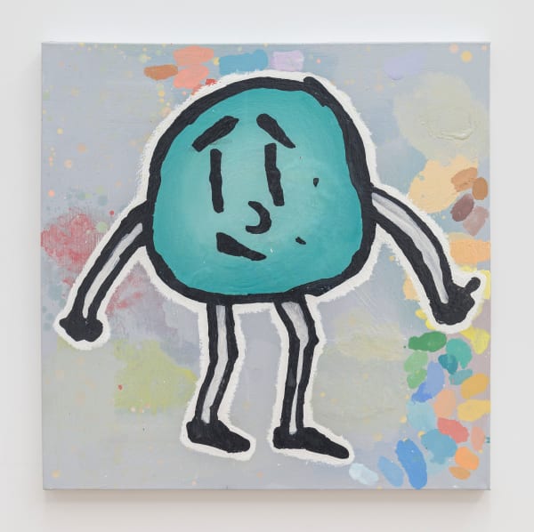 Donald Baechler The Mechanical Three, 2018 Acrylic and fabric callage on canvas 24 x 24 inches 61 x 61 centimeters