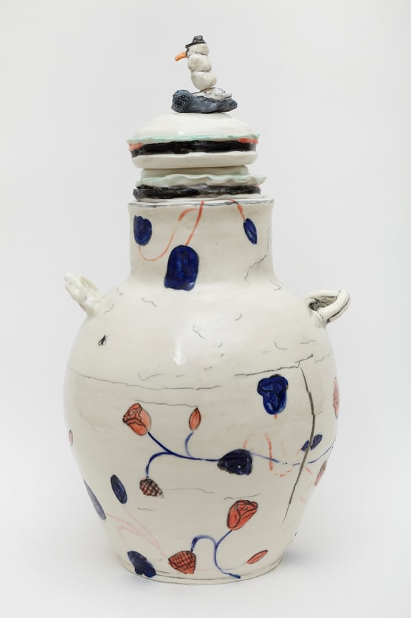 Johanna Jackson, Roses in Stages of Bloom, Bud and Decay, Flies, Snowperson, Hamburger, Butterfly, 2021