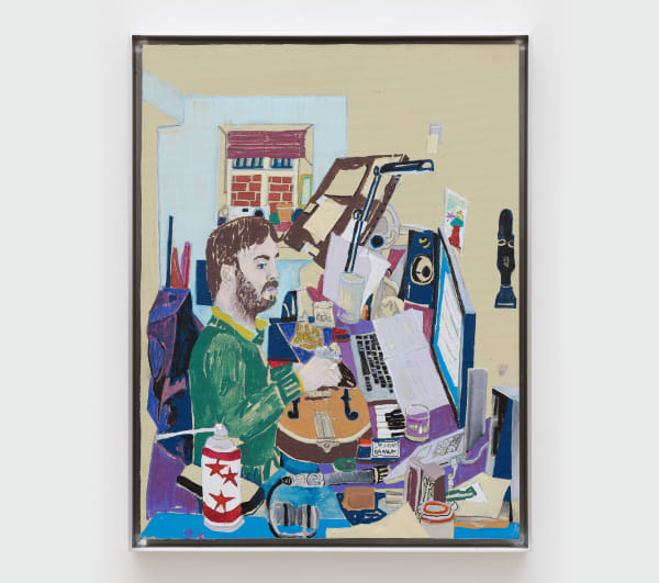 Ben Wolf Noam Oliver Leith in Bethnal Green, Composer, 2023 Oil on canvas in aluminum frame 16 x 12 in (40.6 x 30.5 cm) Framed 17 x 13 in (43.2 x 33 cm)