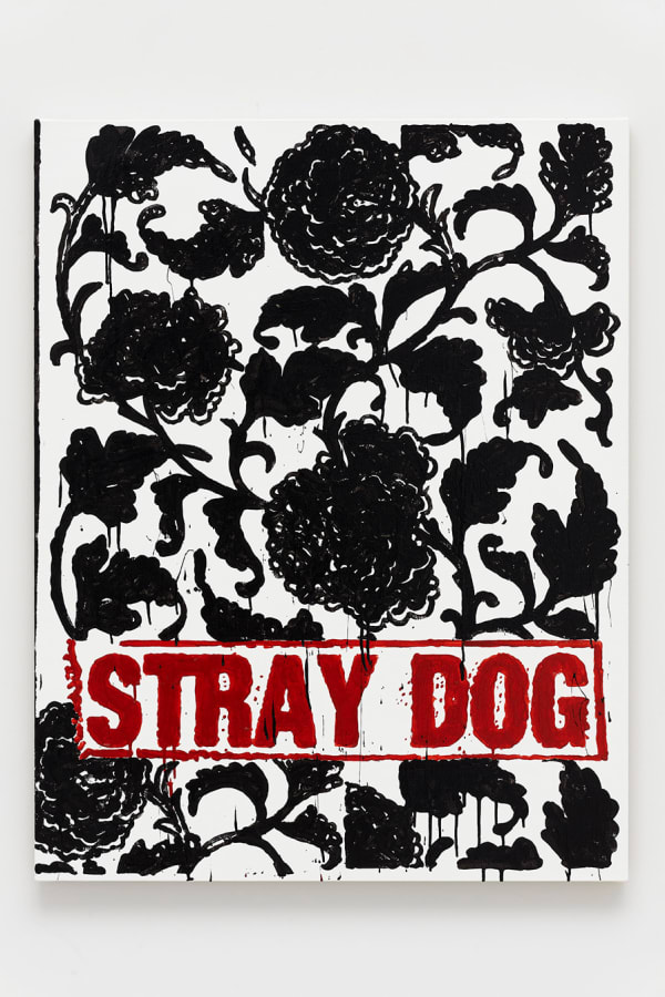 B. Thom Stevenson Stray Dog, 2021 Acrylic and enamel on canvas 40 x 31 inches 101.6 x 78.7 centimeters