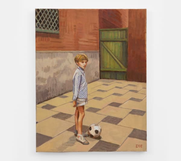 Duncan Hannah Boy in a Courtyard, 2020 Oil on canvas 18 x 14 in (45.7 x 35.6 cm)