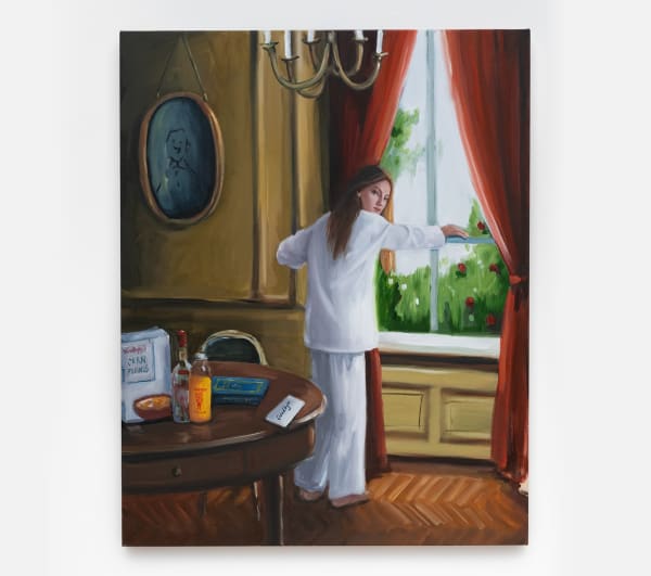 Karyn Lyons She's Leaving Home, Bye, Bye, 2022 Oil on Linen 32.25 x 25.5 in (81.9 x 64.8 cm)