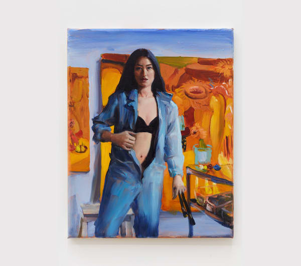 Jenna Gribbon The Artist Eroticized (Dominique), 2020 Oil on linen 14 x 11 in (35.6 x 27.9 cm)