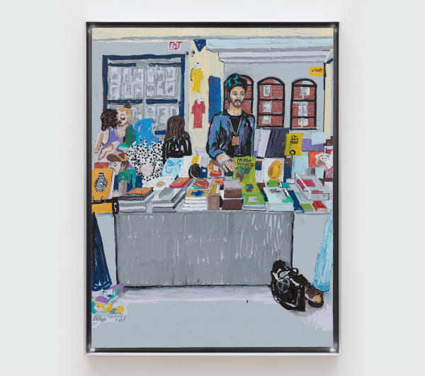 Ben Wolf Noam Arno Baudin in Chelsea, Publisher, 2024 Oil on canvas in aluminum frame 16 x 12 in (40.6 x 30.5 cm) Framed 17 x 13 in (43.2 x 33 cm)