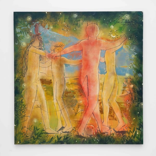 Marco Paul Lorenzetti Once More Around (Percival's Distraction), 2022 Oil, aerosol and graphite on linen 72 x 70 inches 182.9 x 177.8 centimeters