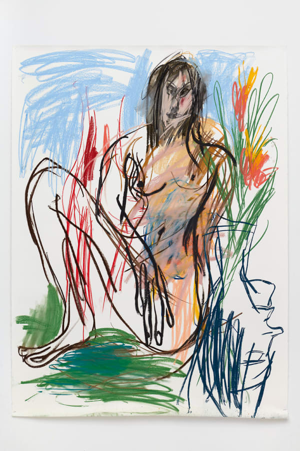 Cristina de Miguel Rural Scene, 2021 Pastel on paper 60 x 45 inches 152.4 x 114.3 centimeters