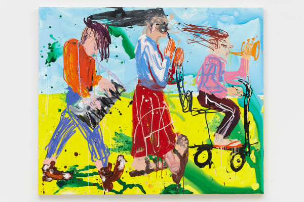 Cristina de Miguel Procession III, 2021 Acrylic and oil stick on canvas 60 x 72 in (152.4 x 182.9 cm)