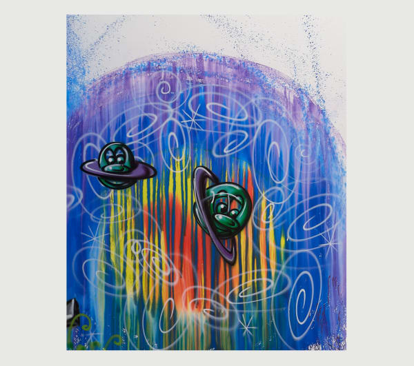 Kenny Scharf Evolution Revolution V, 2023 Acrylic and enamel on canvas 96 x 81 in (243.8 x 205.7 cm)