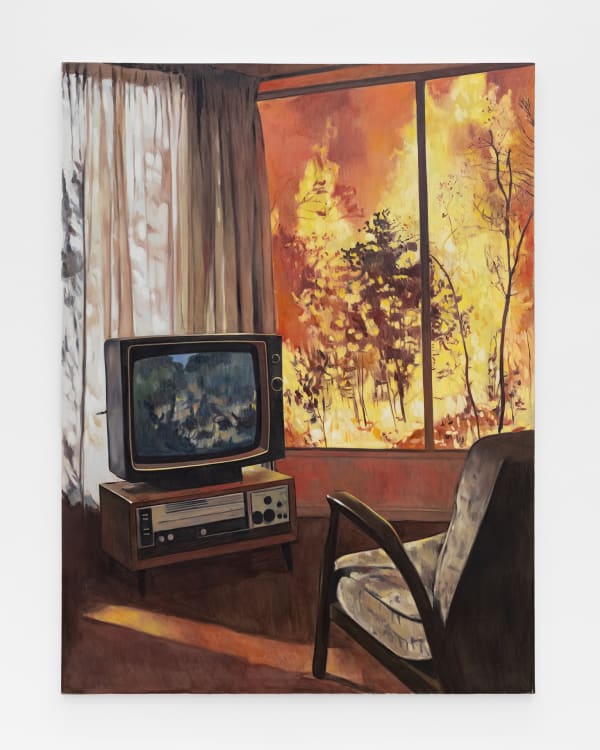 Oliver Clegg “Do you ever get anywhere?” - he asked with a mocking laugh, 2024 Oil on linen 80 x 60 in (203.2 x 152.4 cm)
