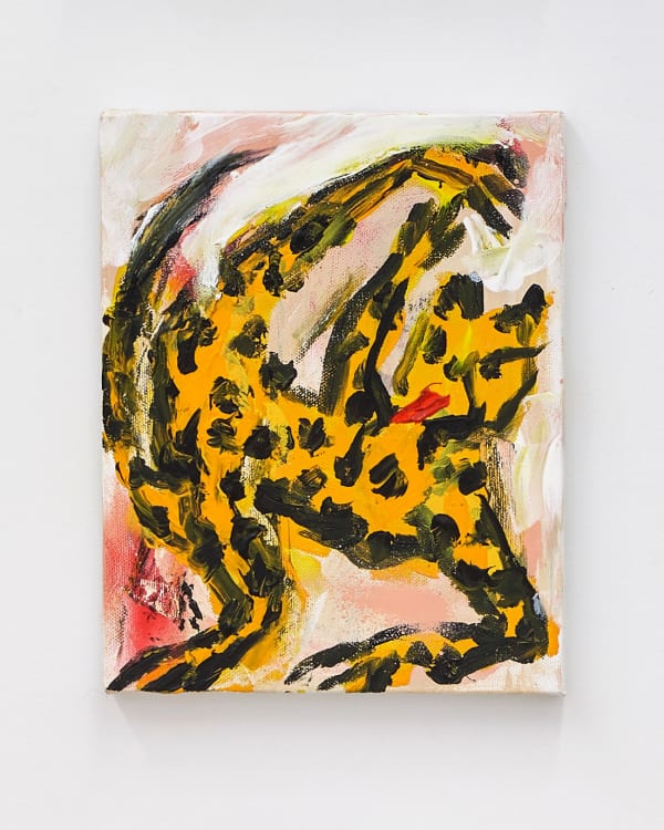 Kyle Orlando Losing My Online Fantasy Island, 2021 Acrylic and enamel on canvas 10 x 8 in (25.4 x 20.3 cm)