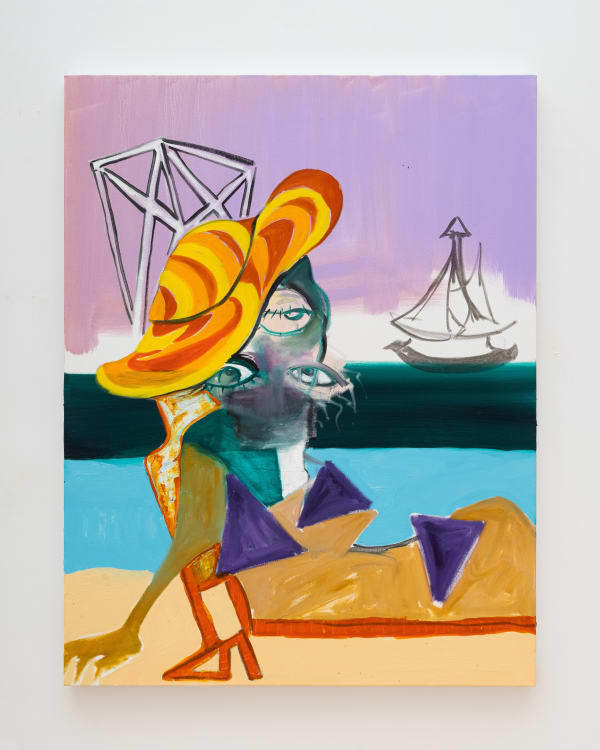 Marianne Vitale Self Portrait, Beach, 2022 Oil on canvas 53 x 41 in (134.6 x 104.1 cm)
