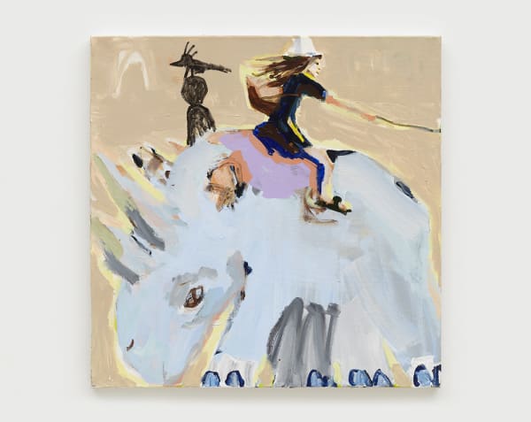 Mie Olise Kjærgaard Right Way Rhino, 2021 Acrylic on canvas 39.5 x 39.5 in (100.3 x 100.3 cm)