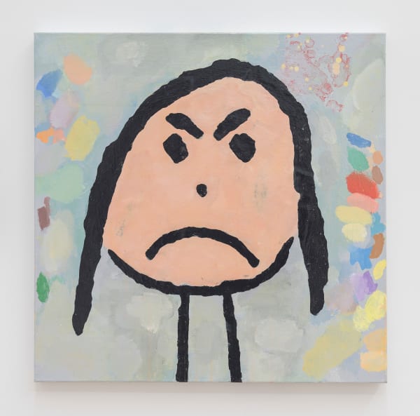 Donald Baechler The Forgetting Floor, 2018 Acrylic and fabric callage on canvas 24 x 24 inches 61 x 61 centimeters