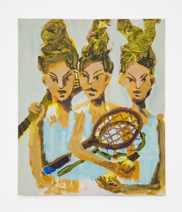 Mie Olise Kjærgaard Shadow Racket Squad, 2023 Acrylic on canvas 47.25 x 39.5 in (120 x 100.3 cm)