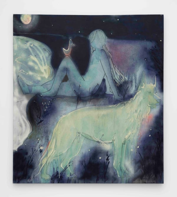 Marco Paul Lorenzetti Looking Forward, Looking Back, 2022 Oil, aerosol and graphite on linen 72 x 64 inches 182.9 x 162.6 centimeters