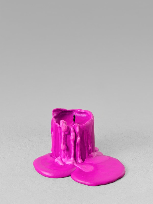 Ugo Rondinone still life. (magenta candle), 2013 Cast bronze, lead, paint
