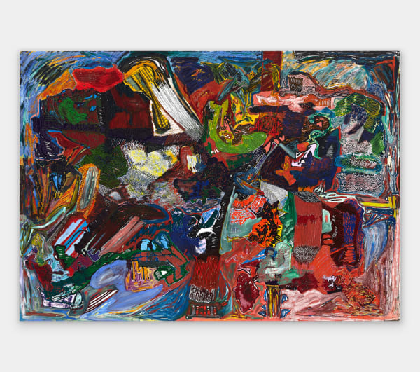 Leelee Kimmel No. 7, 2020-2021 Acrylic, oil, oil stick, and oil pastel on canvas 88 x 124 x 1.5 in (223.5 x 315 x 3.8 cm)