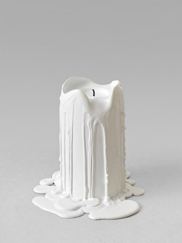 Ugo Rondinone still life. (white candle), 2013 Cast bronze, lead, paint