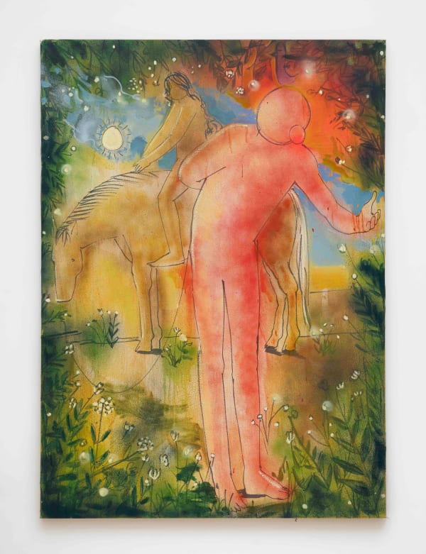 Marco Paul Lorenzetti The Perfect Fool, 2022 Oil, aerosol and graphite on linen 72 x 52 inches 182.9 x 132.1 centimeters