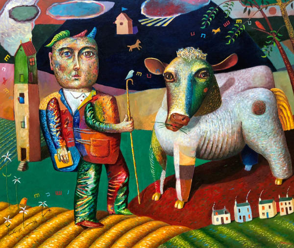 Neil MacPherson RSA RGI RSW The Poet the Stirk and the Six Little Songbirds