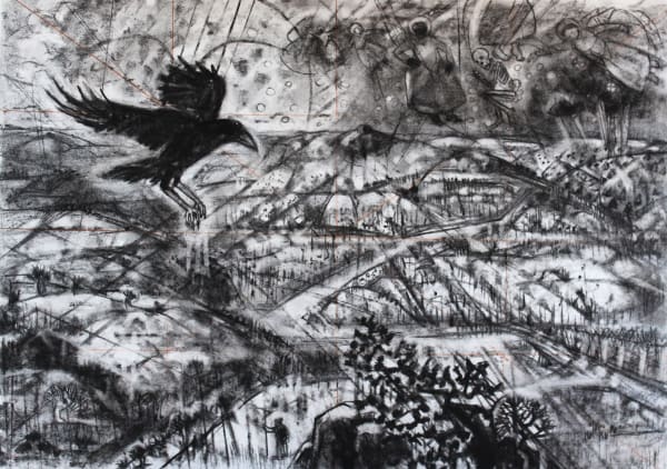 Dartmoor in Winter, with Raven