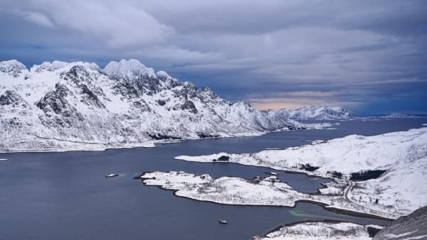 Purple Haze, Evening Ski Touring, Lofoten Norway , the Arctic