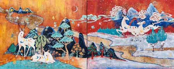 Tina Tiana - Whispers of the Forest( Autumn & Winter) Diptich , 2025