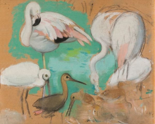 SIMON BUSSY, Pink Flamingos and Waders