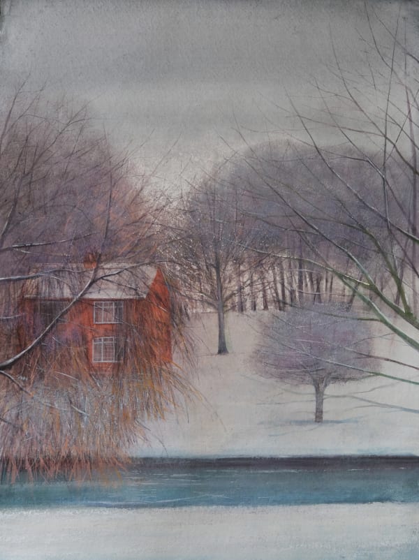 THOMAS LAMB, House Beside River in Winter