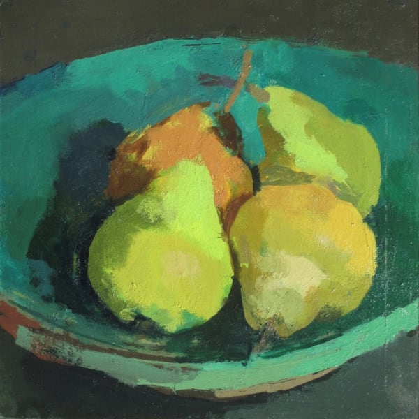 ROBERT DUKES, Four Pears in a Green Bowl, 2019