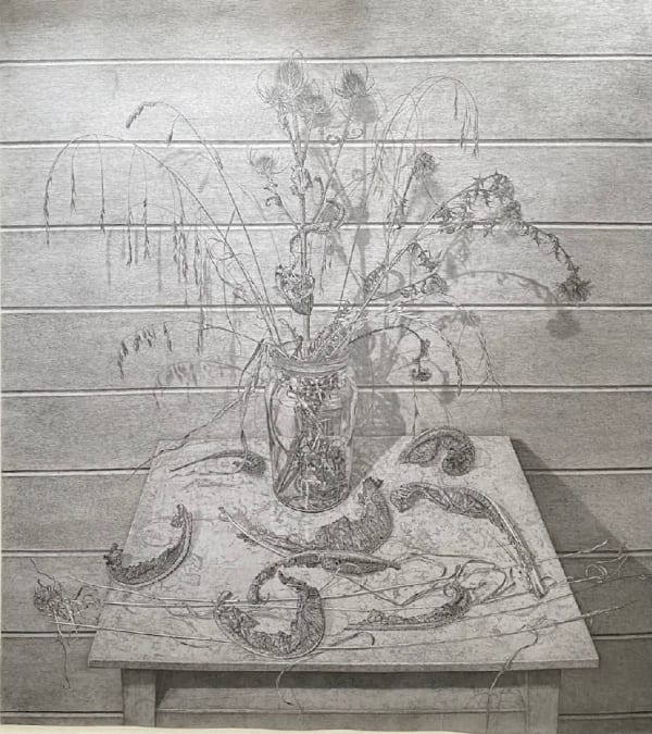 EDMUND CHAMBERLAIN, Still Life With Teasel Leaves & Grasses, 2021