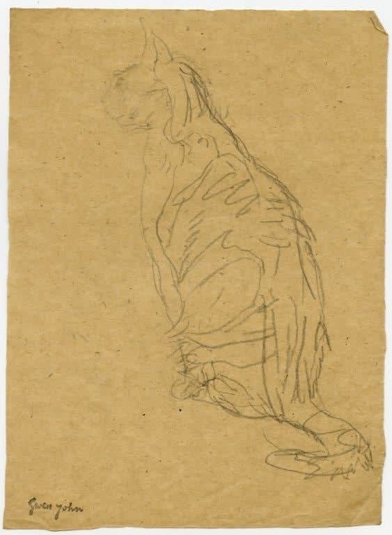GWEN JOHN, Seated Tortoiseshell Cat, Facing Left