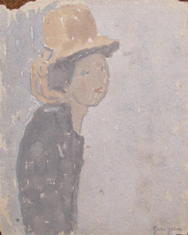 GWEN JOHN, Half Length Study of a Girl wearing a Cinnamon Hat
