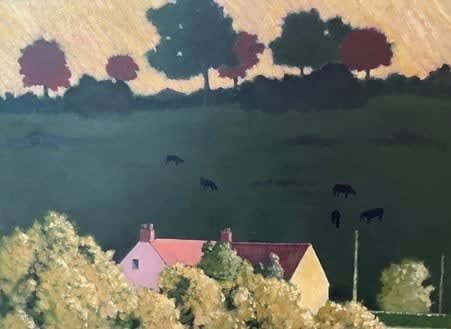 ED GILBERT, Hillside & Cows, 2021