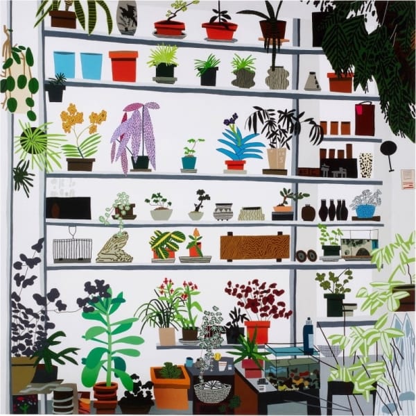 JONAS WOOD, Large Shelf Still Life, 2017